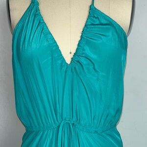 Calypso St. Barth Teal Halterneck Tassel Maxi Dress – Size XXS (Adjustable)